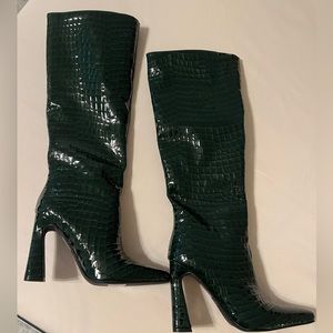 Forever 21 green high high heel boots